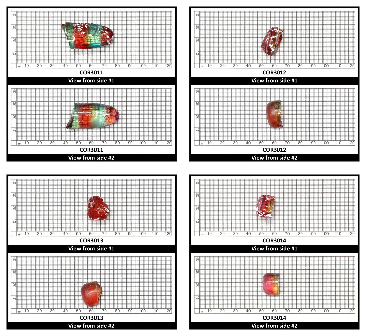 Padparadscha/Paraiba Bi-Color Lab Created Corundum Sapphire Faceting Rough for Gem Cutting - Various Sizes - Split Boule