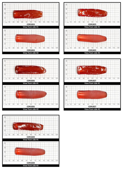 Padparadscha #55SP Lab Created Corundum Sapphire Faceting Rough for Gem Cutting - Various Sizes - Split Boule