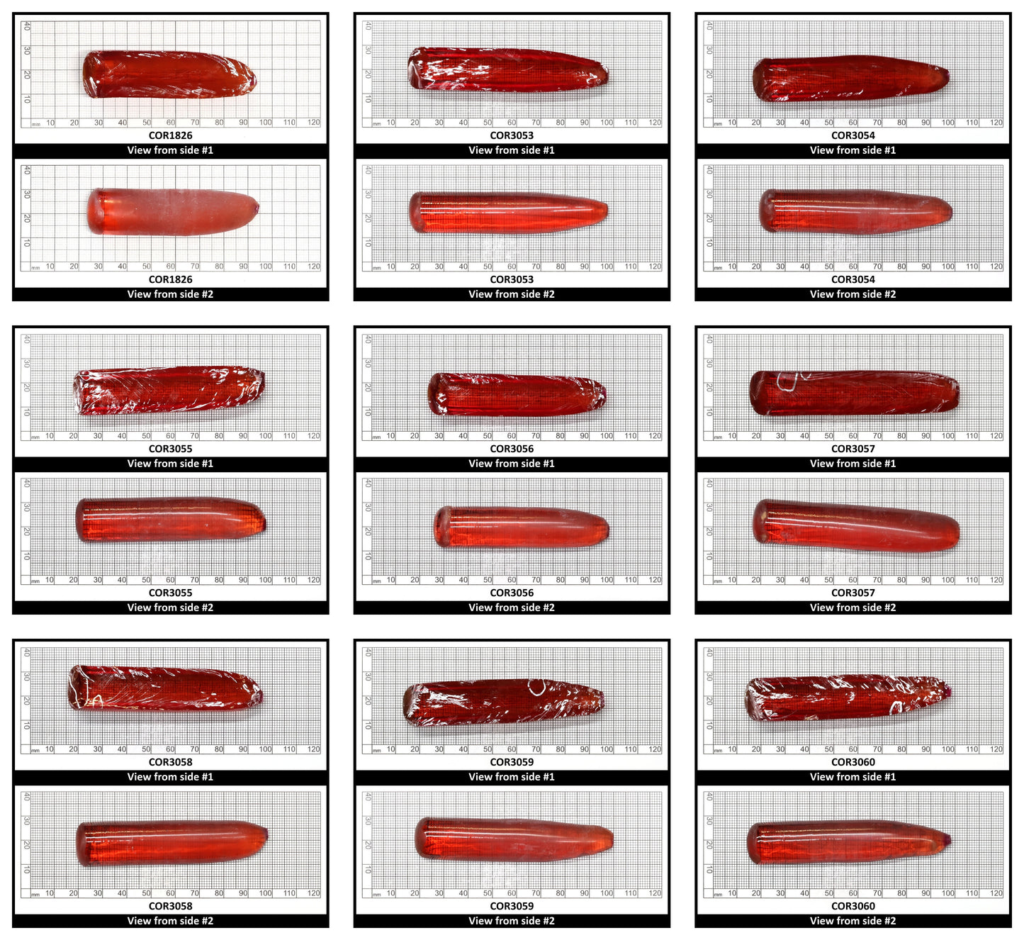 Padparadscha #55SP Lab Created Corundum Sapphire Faceting Rough for Gem Cutting - Various Sizes - Split Boule