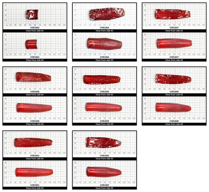 Padparadscha #57SP Lab Created Corundum Sapphire Faceting Rough for Gem Cutting - Various Sizes - Split Boule