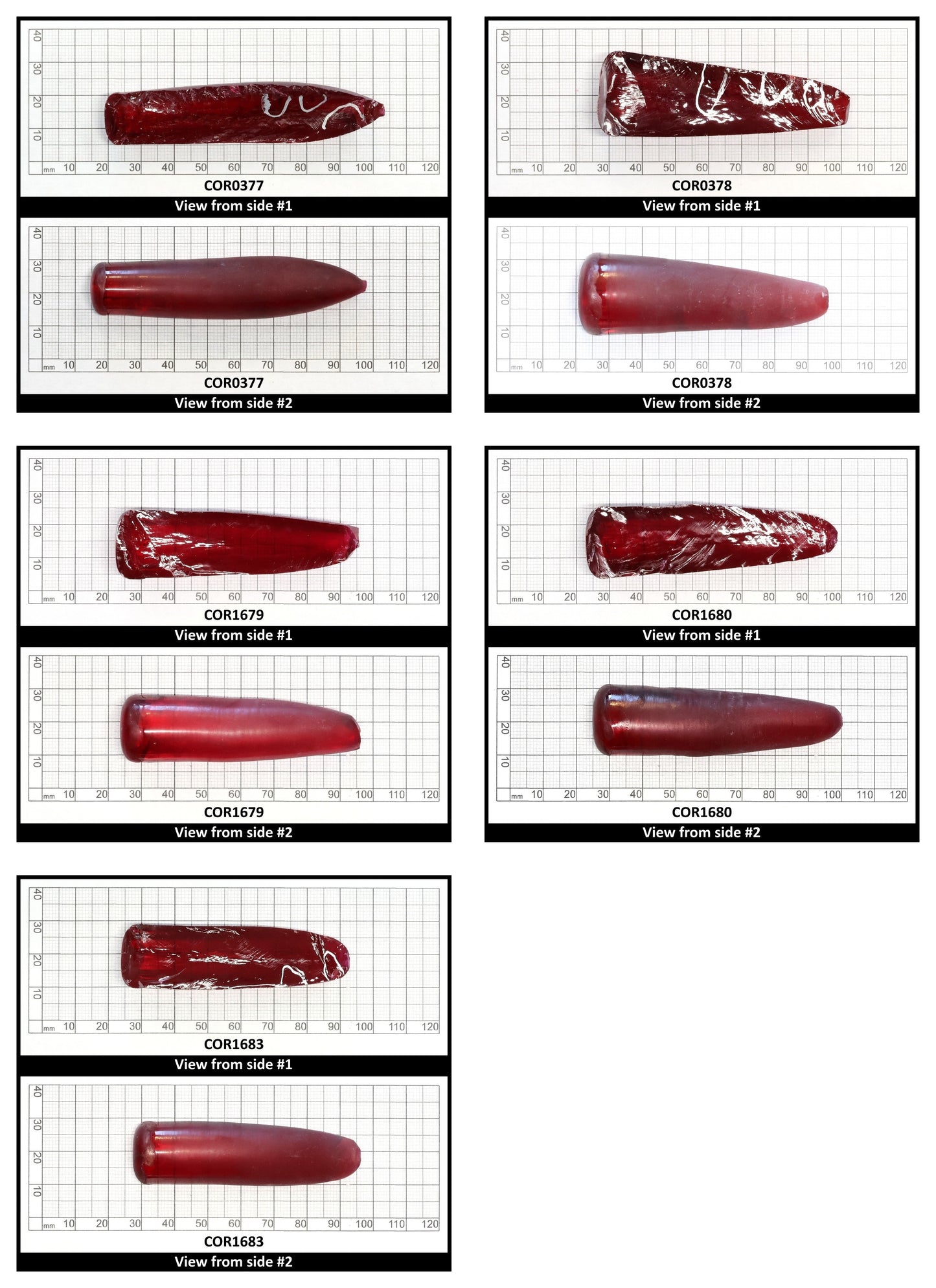 Padparadscha Red #59 Lab Created Corundum Sapphire Faceting Rough for Gem Cutting - Various Sizes - Split Boule