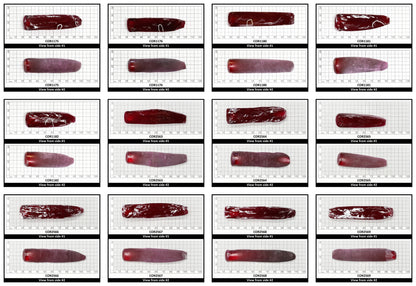 Dark Ruby Red #6 Lab Created Corundum Sapphire Faceting Rough for Gem Cutting - Various Sizes - Split Boule