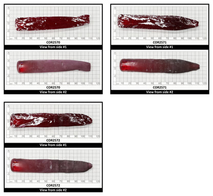 Dark Ruby Red #6 Lab Created Corundum Sapphire Faceting Rough for Gem Cutting - Various Sizes - Split Boule