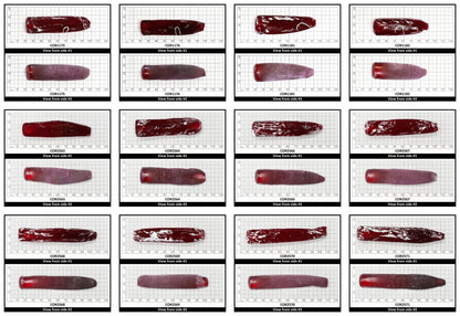 Dark Ruby Red #6 Lab Created Corundum Sapphire Faceting Rough for Gem Cutting - Various Sizes - Split Boule