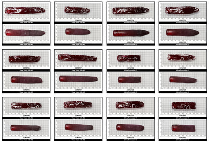 Dark Ruby Red #6 Lab Created Corundum Sapphire Faceting Rough for Gem Cutting - Various Sizes - Split Boule
