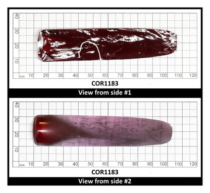 Dark Ruby Red #6 Lab Created Corundum Sapphire Faceting Rough for Gem Cutting - Various Sizes - Split Boule