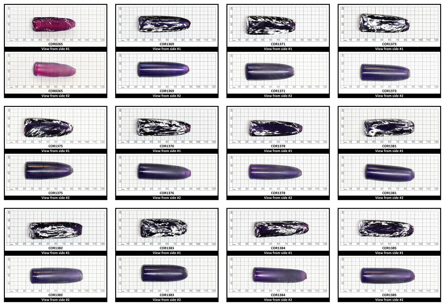 Purple Kunzite #60 Lab Created Corundum Sapphire Faceting Rough for Gem Cutting - Various Sizes - Split Boule