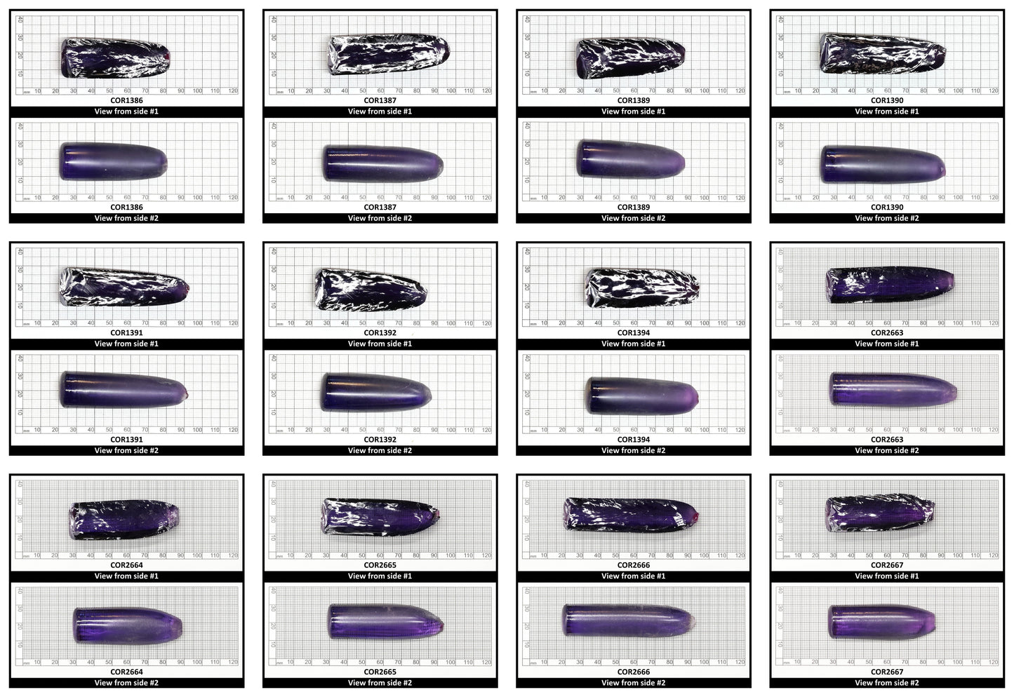 Purple Kunzite #60 Lab Created Corundum Sapphire Faceting Rough for Gem Cutting - Various Sizes - Split Boule