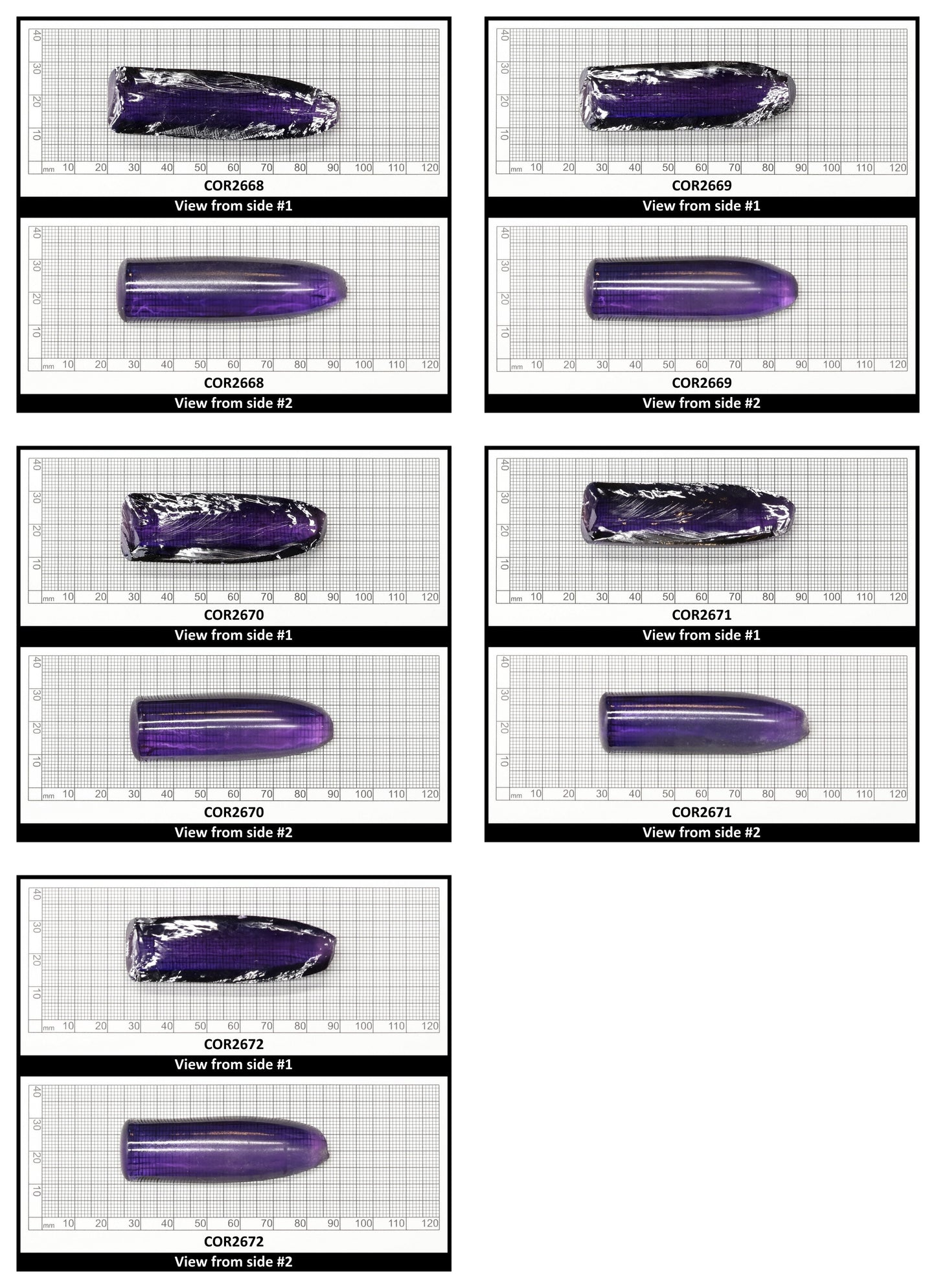 Purple Kunzite #60 Lab Created Corundum Sapphire Faceting Rough for Gem Cutting - Various Sizes - Split Boule
