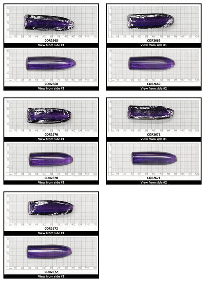 Purple Kunzite #60 Lab Created Corundum Sapphire Faceting Rough for Gem Cutting - Various Sizes - Split Boule