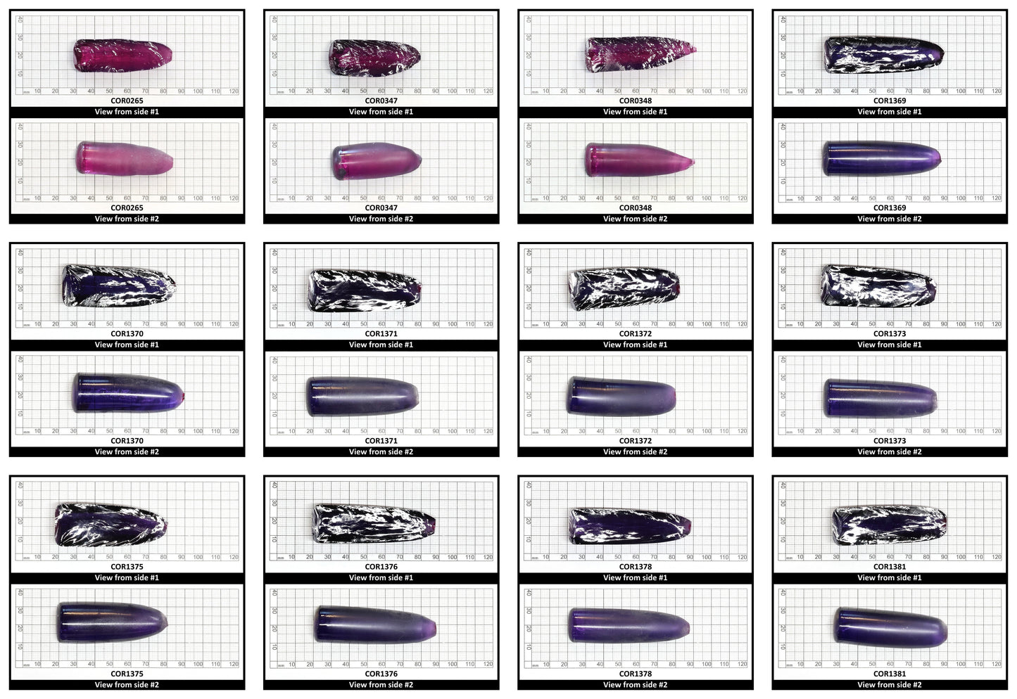 Purple Kunzite #60 Lab Created Corundum Sapphire Faceting Rough for Gem Cutting - Various Sizes - Split Boule