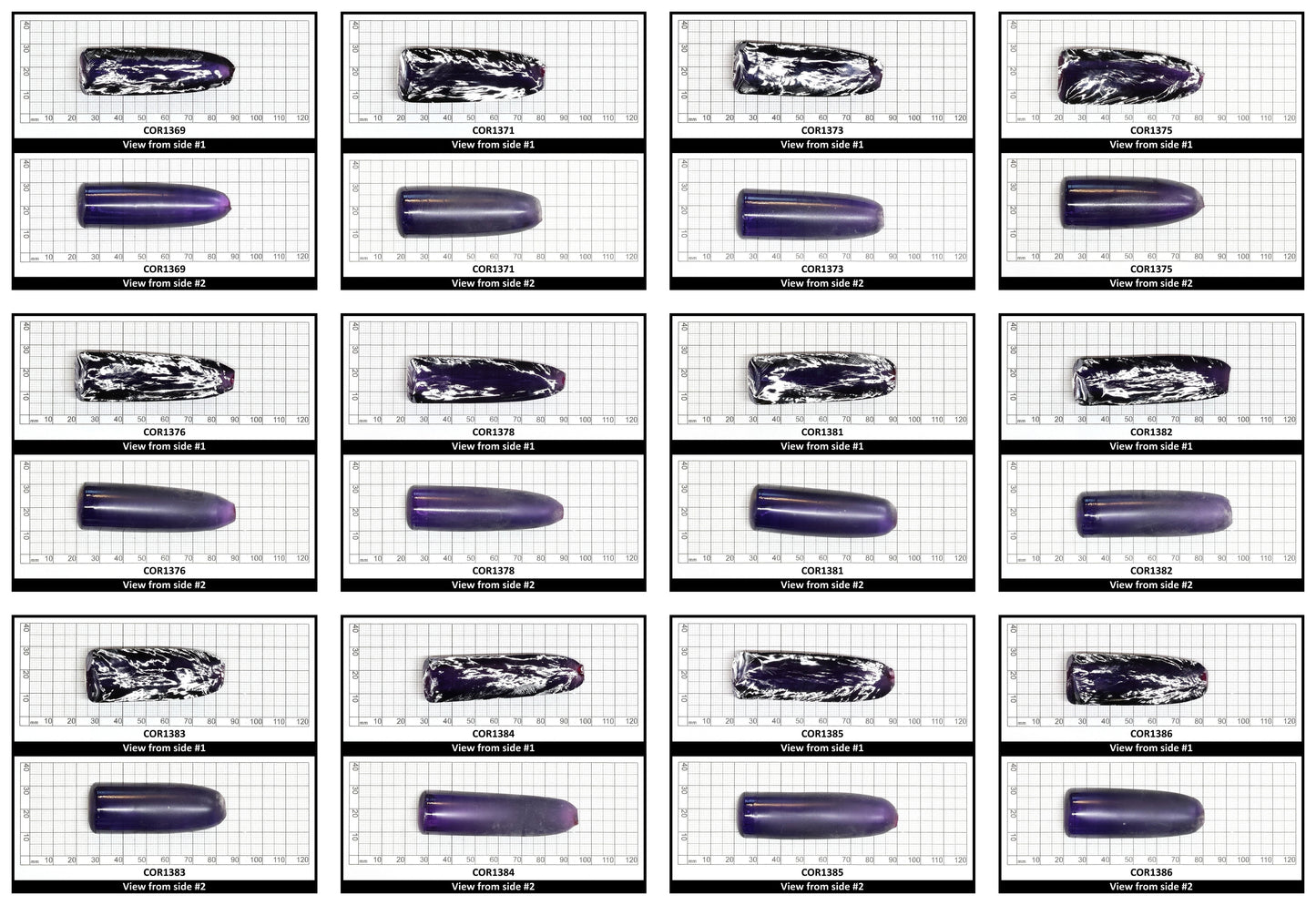 Purple Kunzite #60 Lab Created Corundum Sapphire Faceting Rough for Gem Cutting - Various Sizes - Split Boule