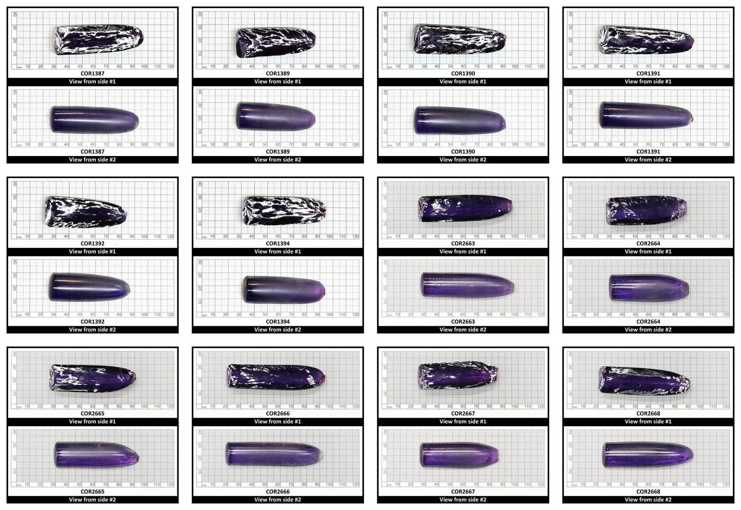 Purple Kunzite #60 Lab Created Corundum Sapphire Faceting Rough for Gem Cutting - Various Sizes - Split Boule
