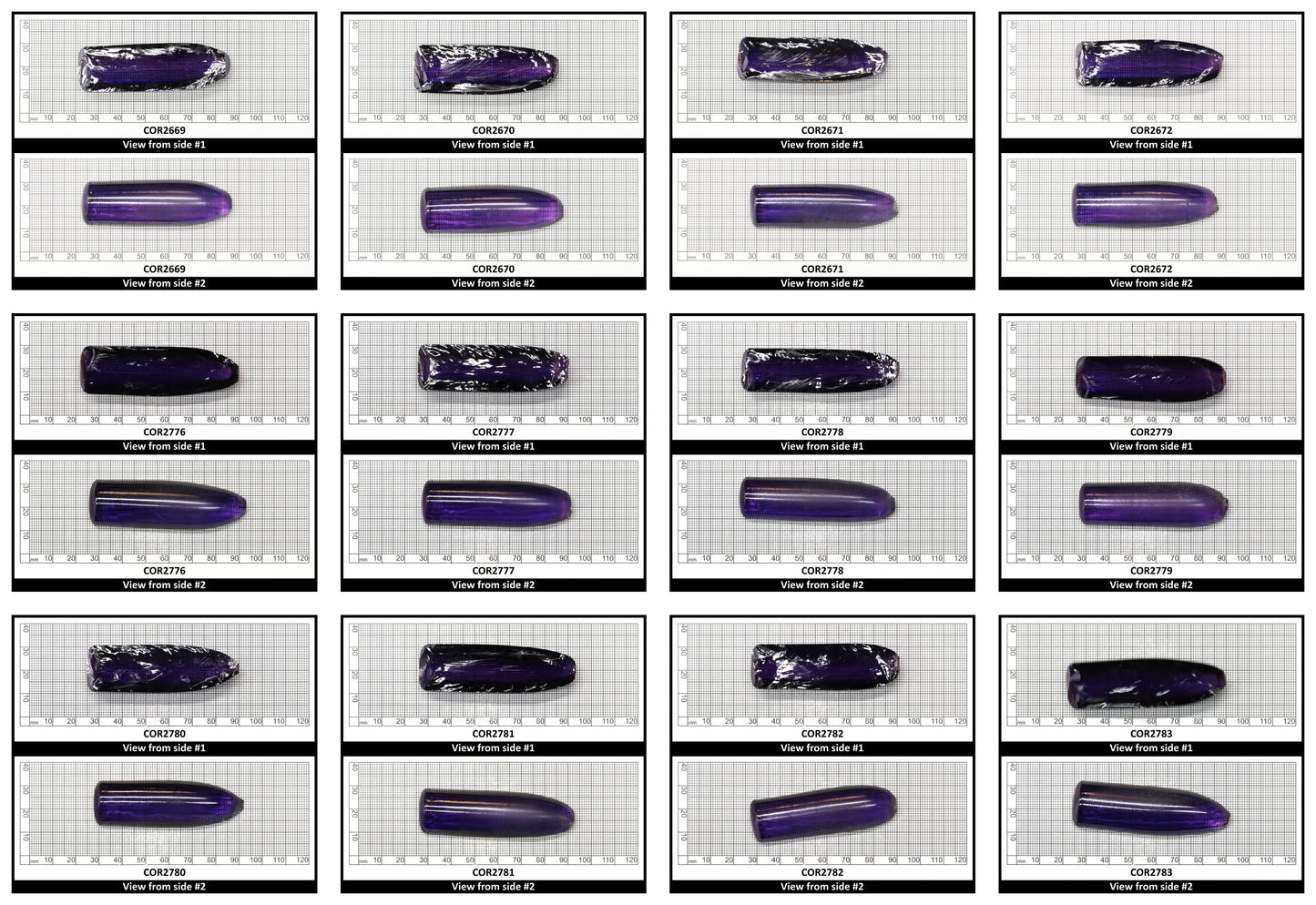 Purple Kunzite #60 Lab Created Corundum Sapphire Faceting Rough for Gem Cutting - Various Sizes - Split Boule