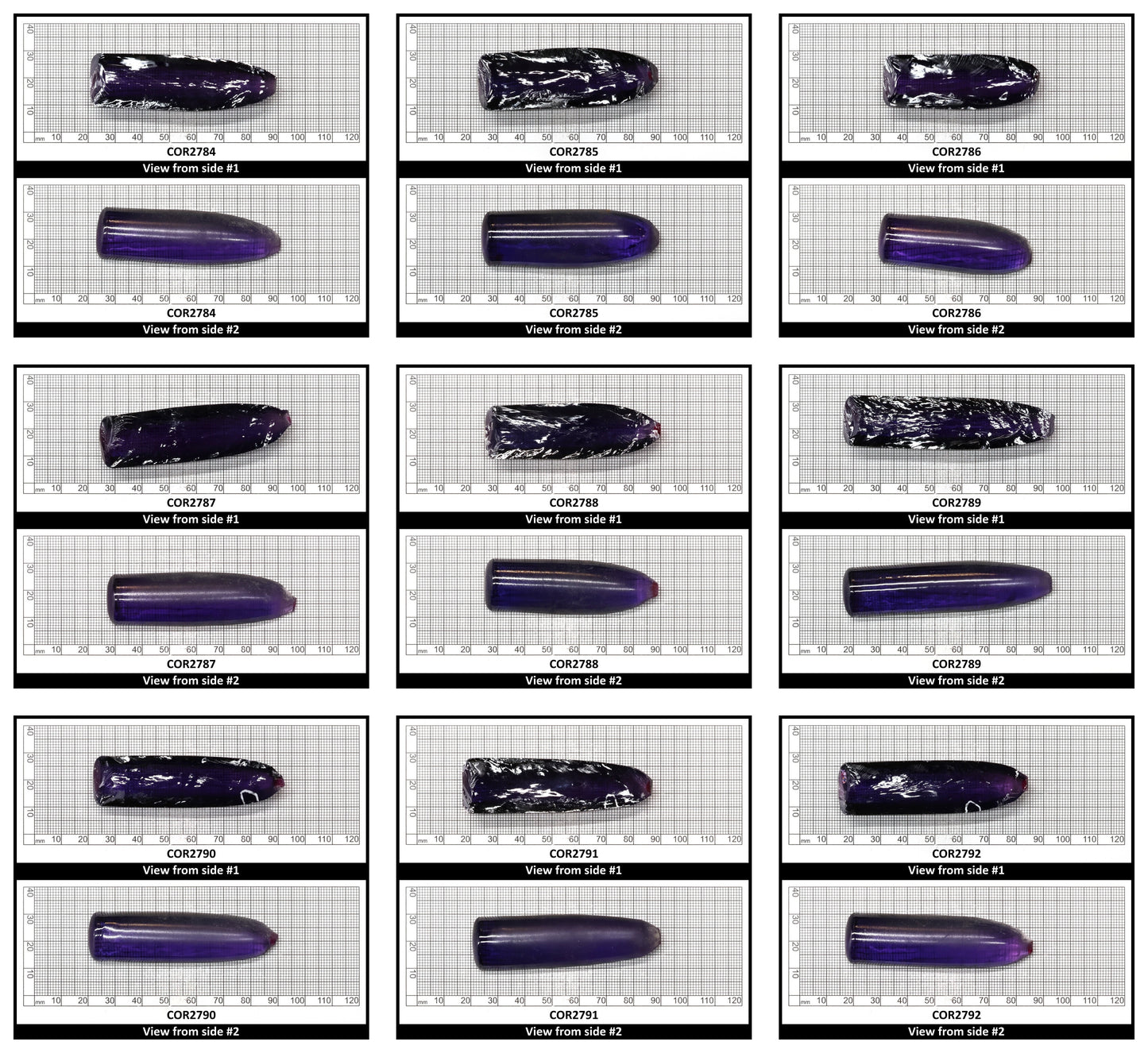 Purple Kunzite #60 Lab Created Corundum Sapphire Faceting Rough for Gem Cutting - Various Sizes - Split Boule