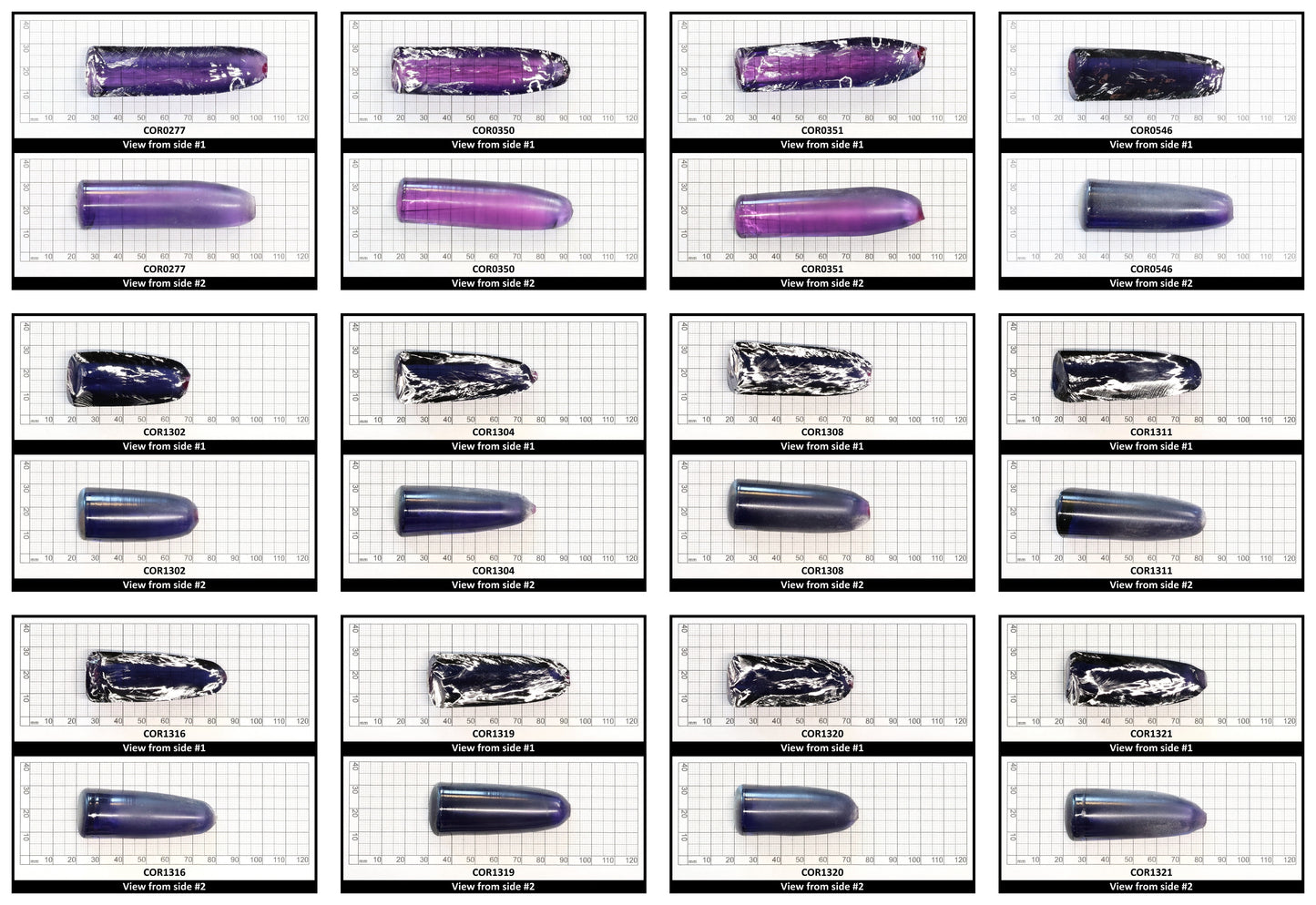Dark Purple Kunzite #61 Lab Created Corundum Sapphire Faceting Rough for Gem Cutting - Various Sizes - Split Boule