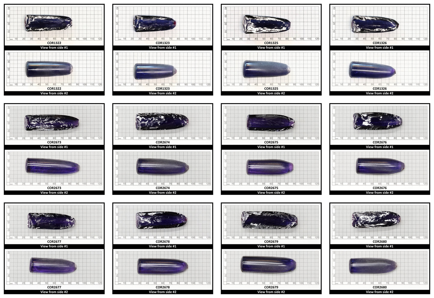 Dark Purple Kunzite #61 Lab Created Corundum Sapphire Faceting Rough for Gem Cutting - Various Sizes - Split Boule