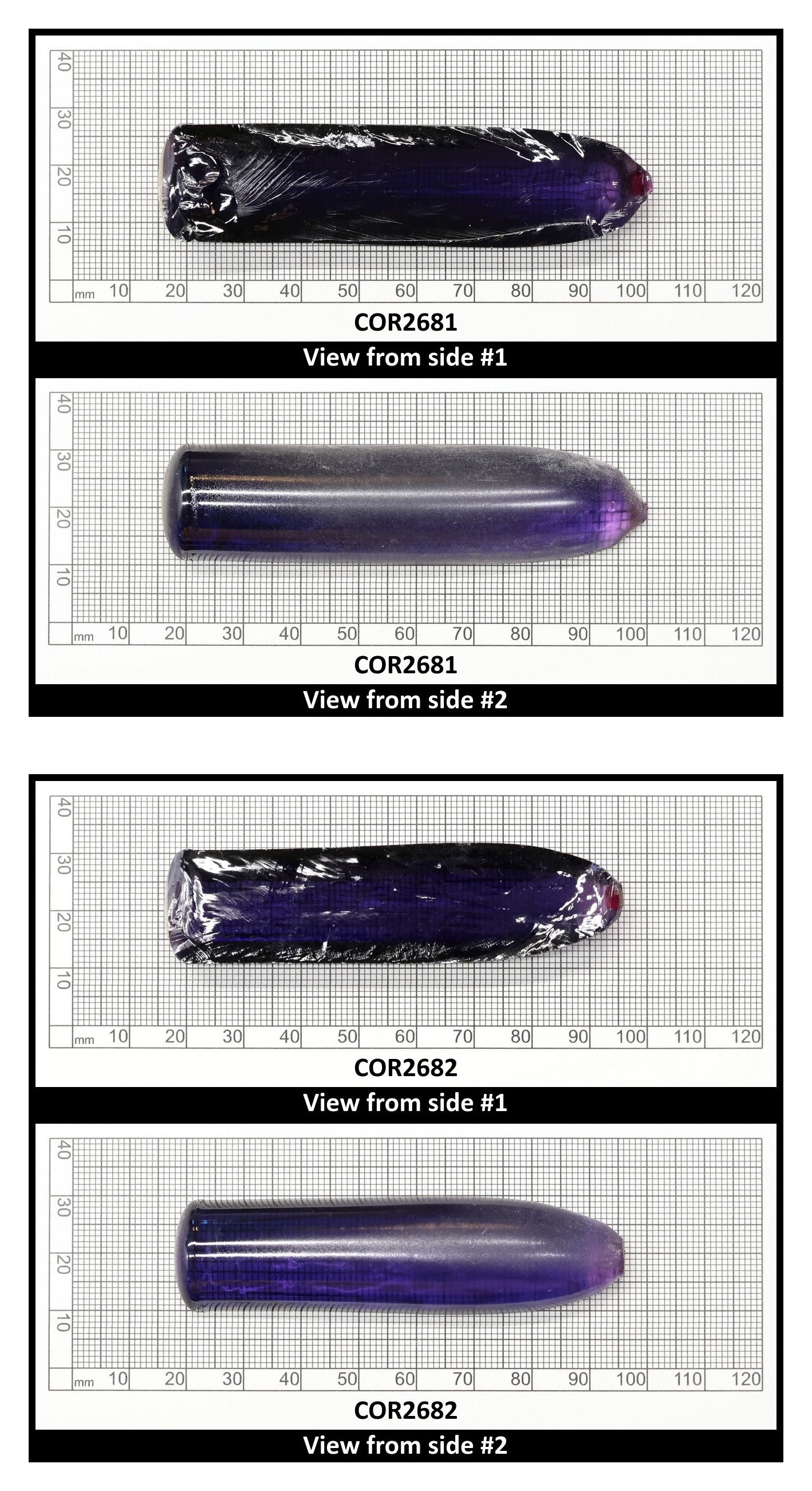 Dark Purple Kunzite #61 Lab Created Corundum Sapphire Faceting Rough for Gem Cutting - Various Sizes - Split Boule
