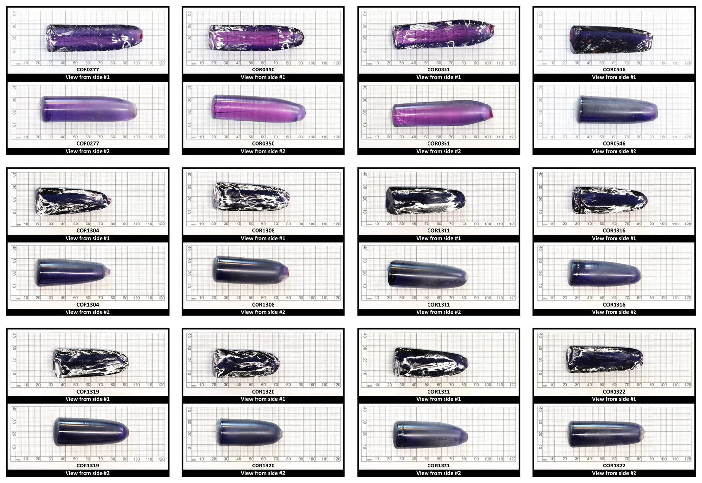 Dark Purple Kunzite #61 Lab Created Corundum Sapphire Faceting Rough for Gem Cutting - Various Sizes - Split Boule