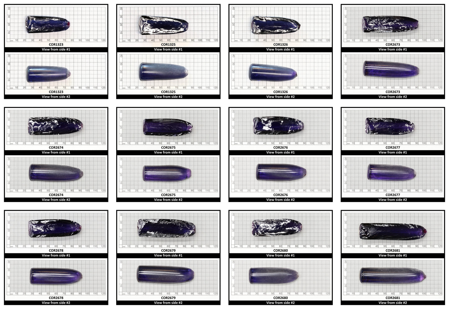 Dark Purple Kunzite #61 Lab Created Corundum Sapphire Faceting Rough for Gem Cutting - Various Sizes - Split Boule