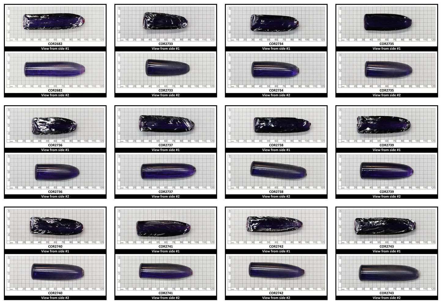 Dark Purple Kunzite #61 Lab Created Corundum Sapphire Faceting Rough for Gem Cutting - Various Sizes - Split Boule