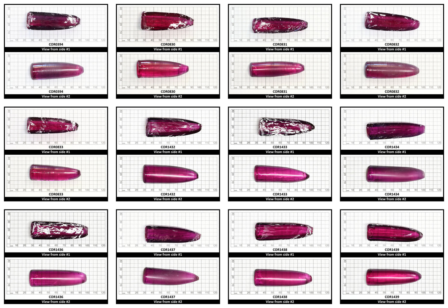 Purple #65 Lab Created Corundum Sapphire Faceting Rough for Gem Cutting - Various Sizes - Split Boule