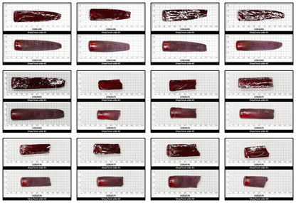 Medium Dark Ruby Red #7 Lab Created Corundum Sapphire Faceting Rough for Gem Cutting - Various Sizes - Split Boule
