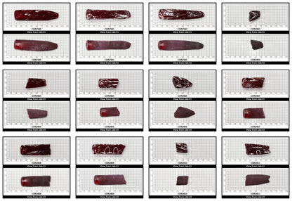 Medium Dark Ruby Red #7 Lab Created Corundum Sapphire Faceting Rough for Gem Cutting - Various Sizes - Split Boule