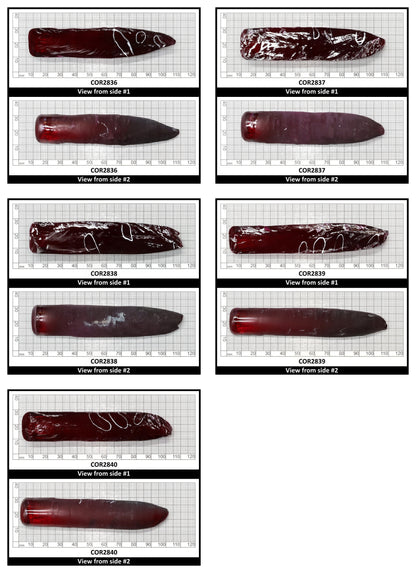 Medium Dark Ruby Red #7 Lab Created Corundum Sapphire Faceting Rough for Gem Cutting - Various Sizes - Split Boule