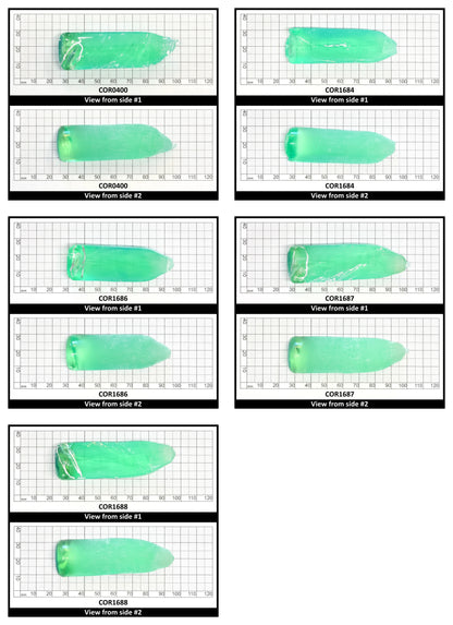 Light Green #73 Lab Created Corundum Sapphire Faceting Rough for Gem Cutting - Various Sizes - Split Boule