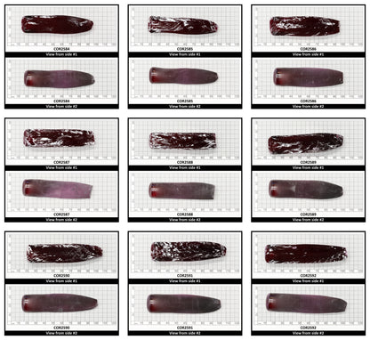 Dark Ruby Red #8 Lab Created Corundum Sapphire Faceting Rough for Gem Cutting - Various Sizes - Split Boule