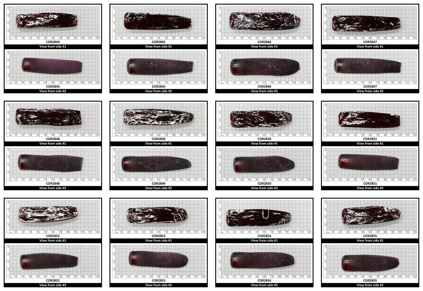 Dark Ruby Red #8 Lab Created Corundum Sapphire Faceting Rough for Gem Cutting - Various Sizes - Split Boule