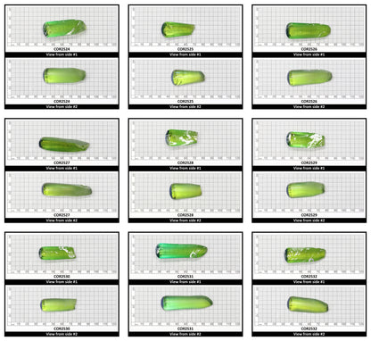 Djeva Olive Green #80 Lab Created Corundum Sapphire Faceting Rough for Gem Cutting - DISCONTINUED - Various Sizes - Split Boule