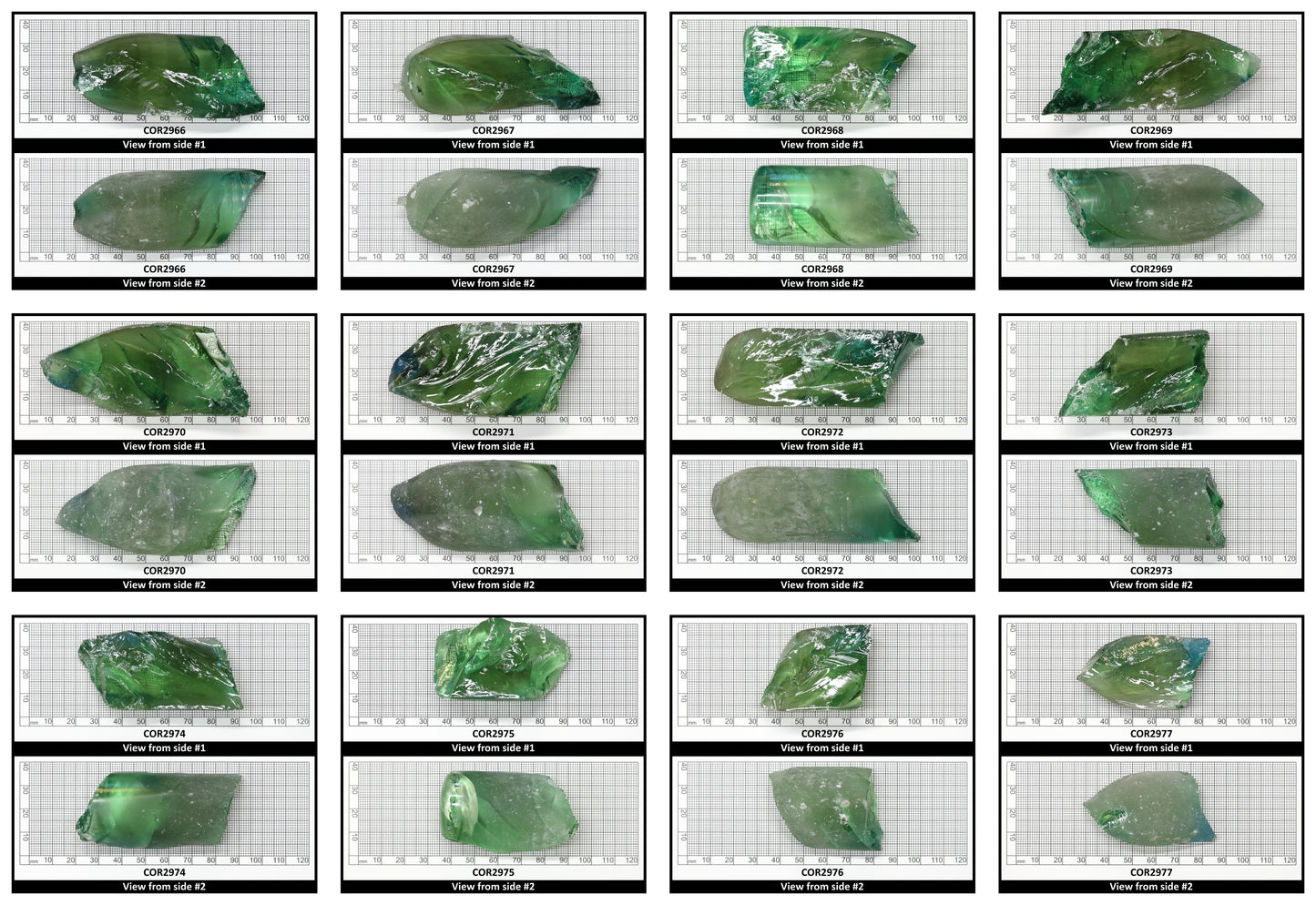 Synthetic Corundum Rough – Varied Green-Blue Chunks with Cracks (Special Purchase)