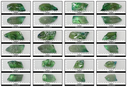 Synthetic Corundum Rough – Varied Green-Blue Chunks with Cracks (Special Purchase)