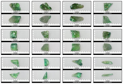 Synthetic Corundum Rough – Varied Green-Blue Chunks with Cracks (Special Purchase)