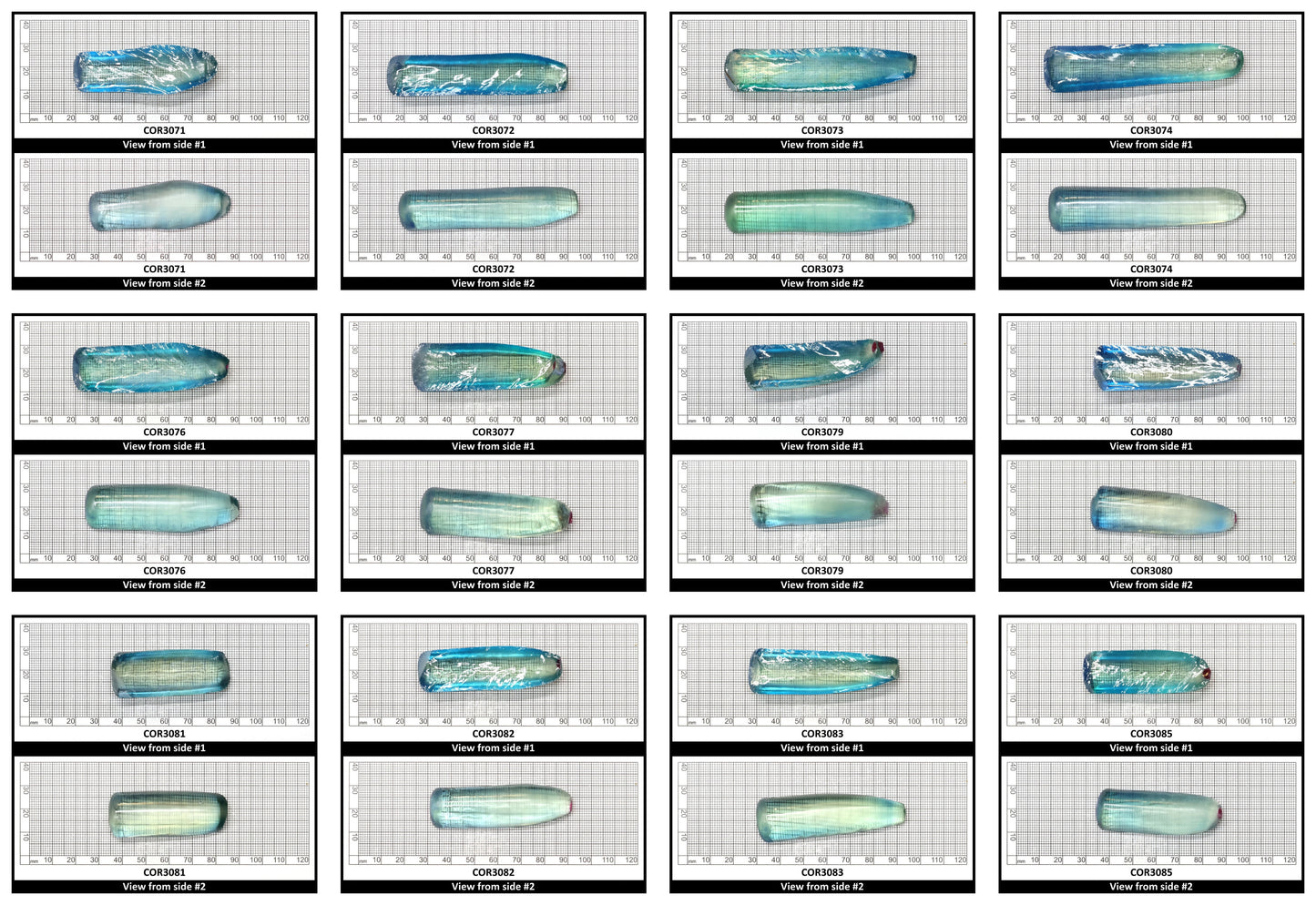 Dark Paraiba Colored Lab Created Corundum Sapphire Faceting Rough for Gem Cutting - Various Sizes