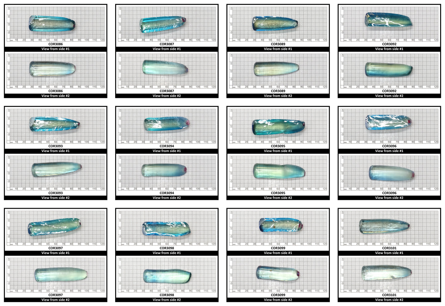 Dark Paraiba Colored Lab Created Corundum Sapphire Faceting Rough for Gem Cutting - Various Sizes