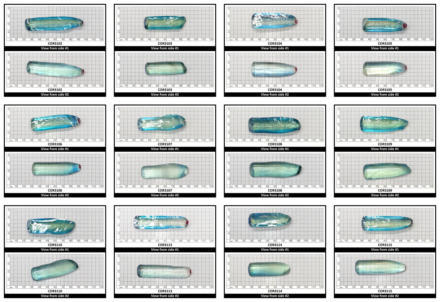 Dark Paraiba Colored Lab Created Corundum Sapphire Faceting Rough for Gem Cutting - Various Sizes