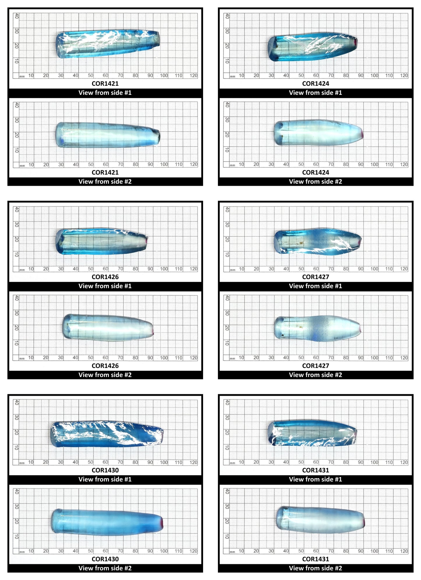 Dark Paraiba Colored Lab Created Corundum Sapphire Faceting Rough for Gem Cutting - Various Sizes