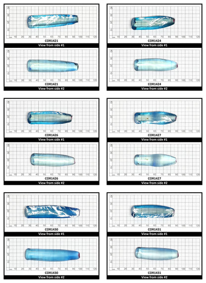 Dark Paraiba Colored Lab Created Corundum Sapphire Faceting Rough for Gem Cutting - Various Sizes