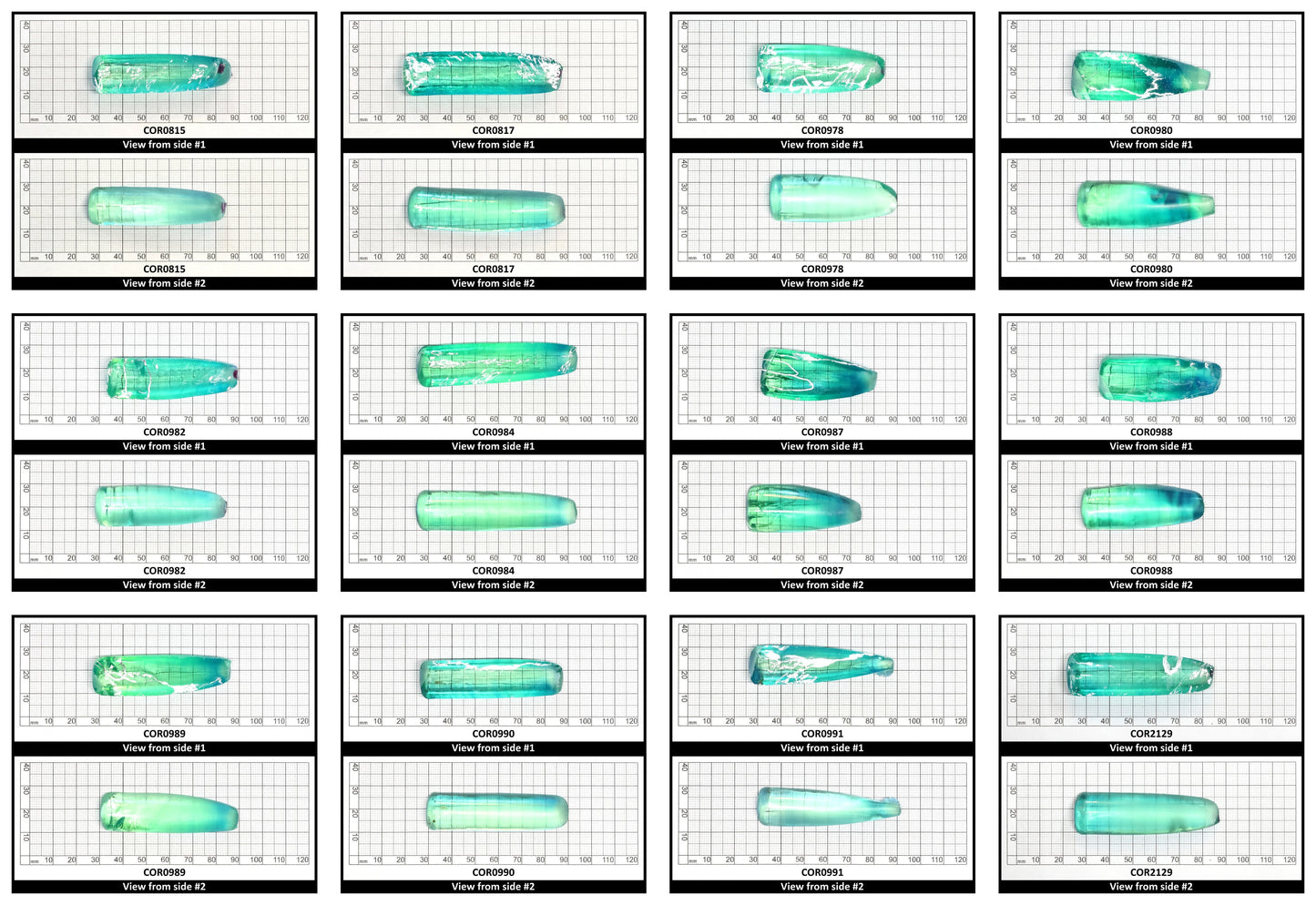 Light Paraiba Colored Lab Created Corundum Sapphire Faceting Rough for Gem Cutting - Various Sizes