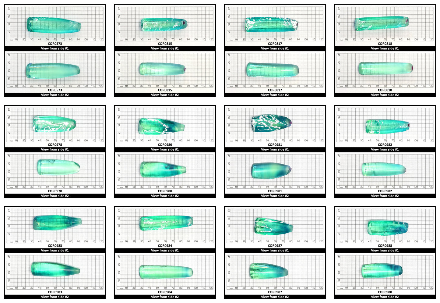 Light Paraiba Colored Lab Created Corundum Sapphire Faceting Rough for Gem Cutting - Various Sizes