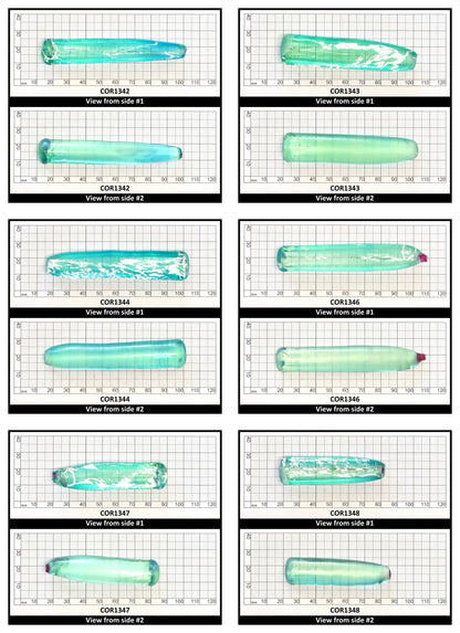 Light Paraiba Colored Lab Created Corundum Sapphire Faceting Rough for Gem Cutting - Various Sizes