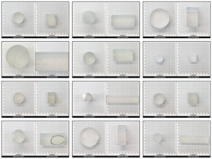 White Cylinders Lab Created Corundum Sapphire - Faceting Rough