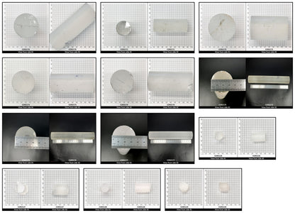 White Cylinders Lab Created Corundum Sapphire - Faceting Rough