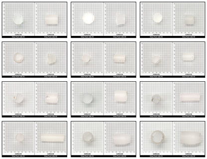 White Cylinders Lab Created Corundum Sapphire - Faceting Rough