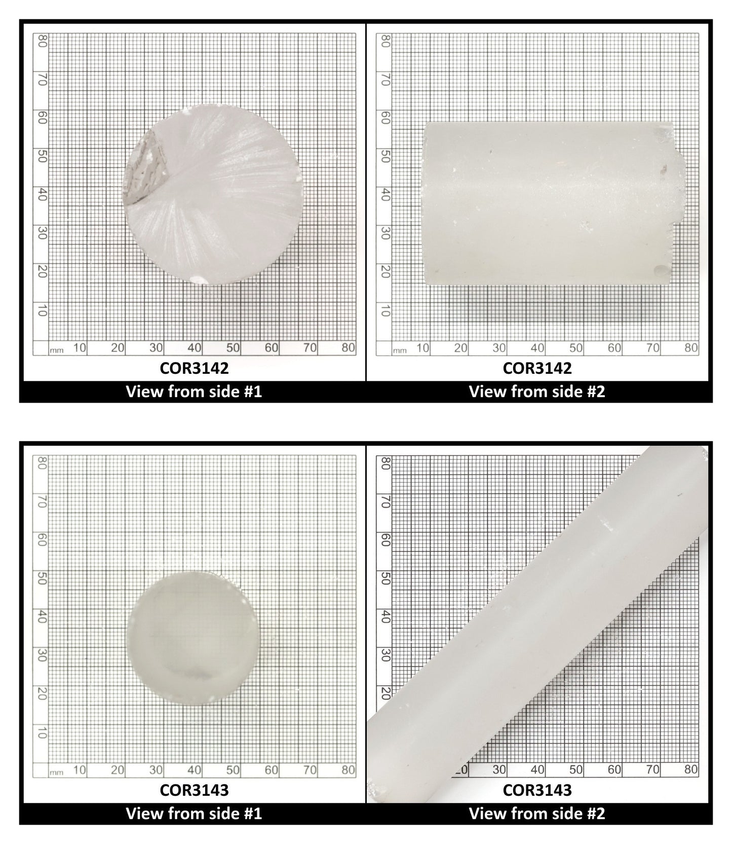 White Cylinders Lab Created Corundum Sapphire - Faceting Rough