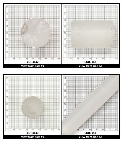 White Cylinders Lab Created Corundum Sapphire - Faceting Rough
