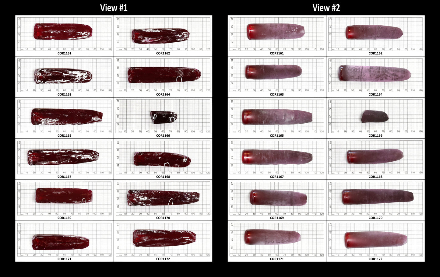 Dark Ruby Red #6 Lab Created Corundum Sapphire Faceting Rough for Gem Cutting - Various Sizes - Split Boule